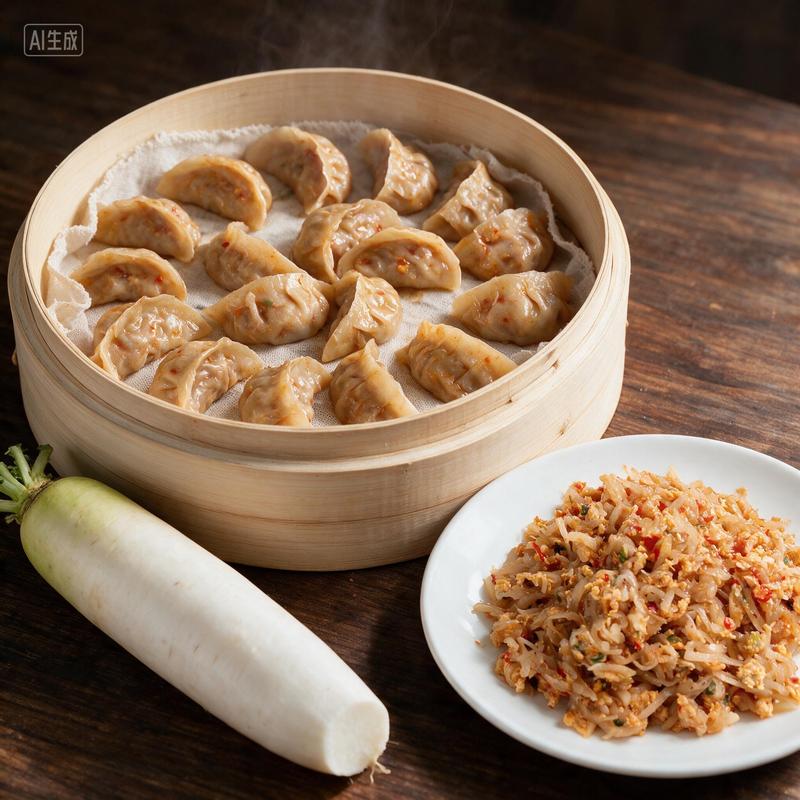 鲜辣萝卜蒸饺