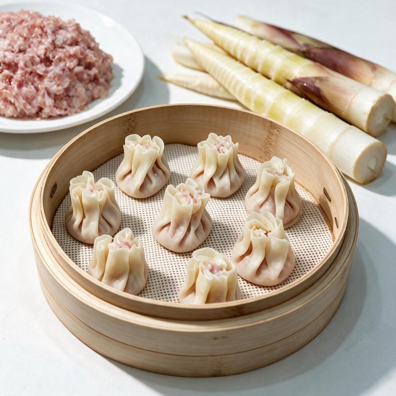 鲜肉鲜笋灌汤烧卖
